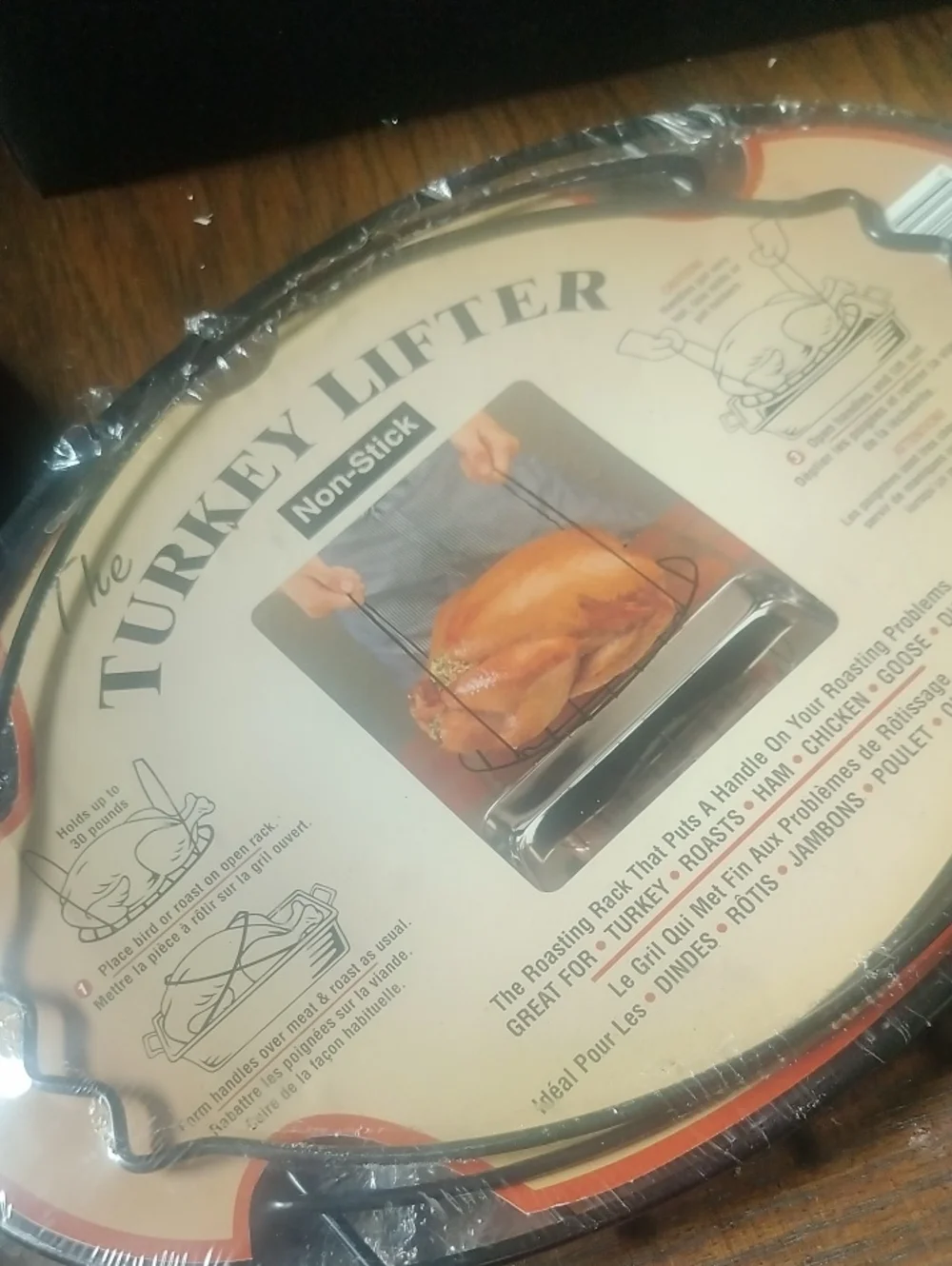 Turkey Lifter Non-Stick Roasting Rack New For Turkey, Roast, Chicken, Goose